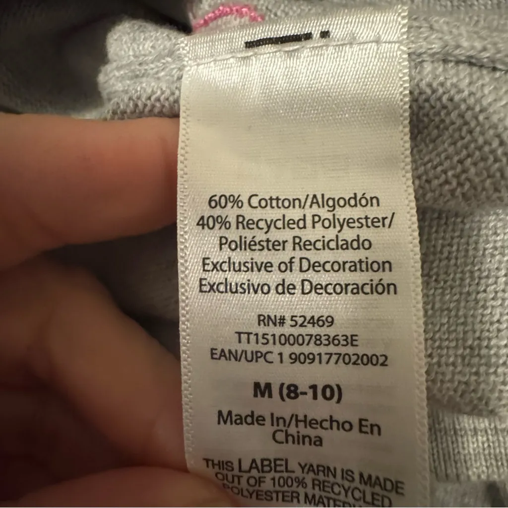 Gray crewneck pink Heart Pattern Sweater medium - Image 4