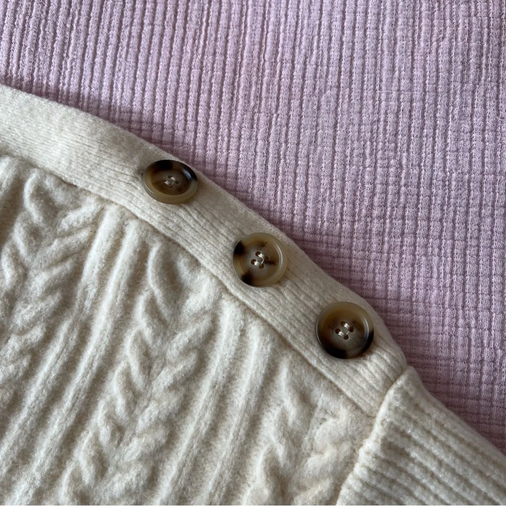 Women’s Tularosa Revolve Cream Cable Cozy Knit Sweater Dress sz Large Like New - Image 5