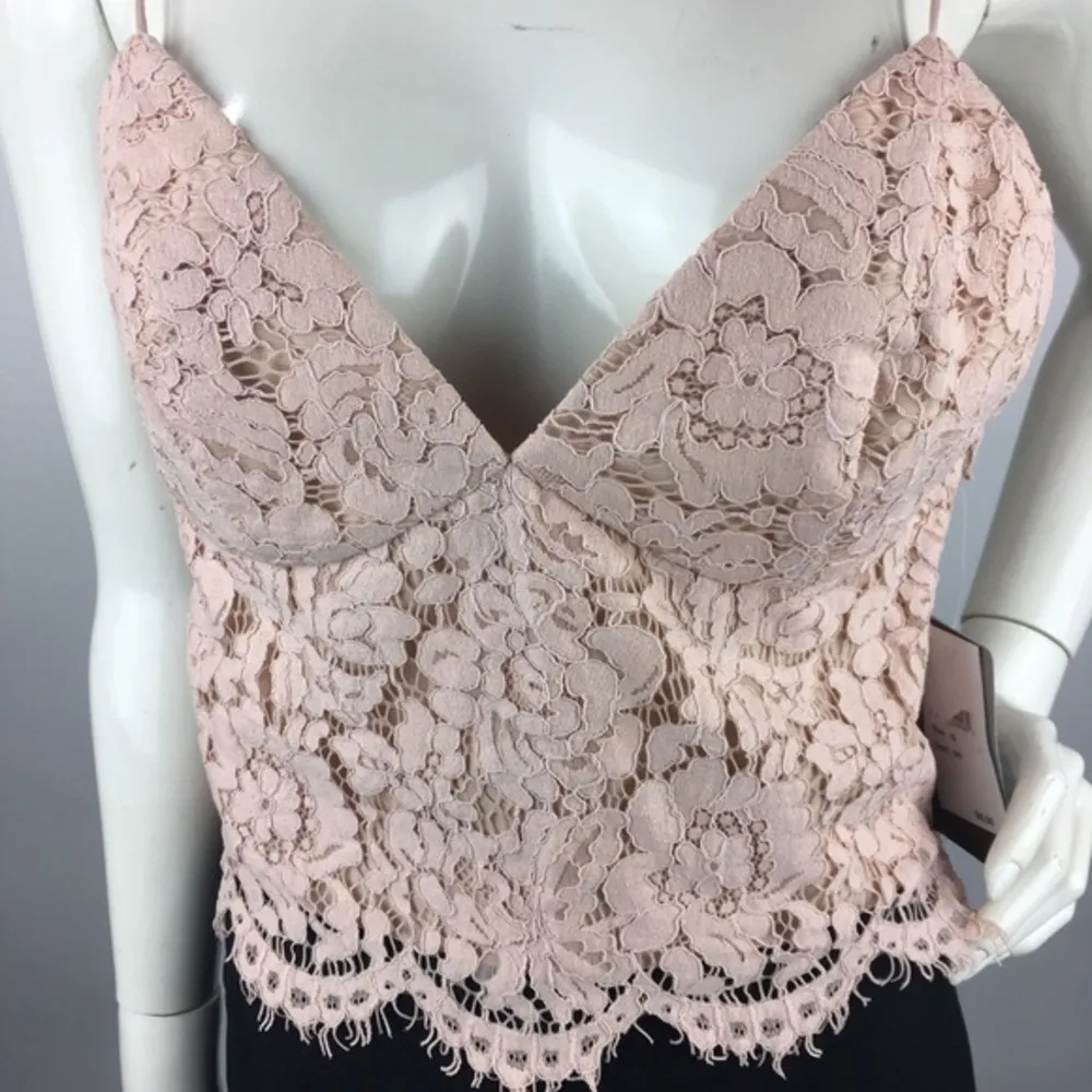 Jenny Yoo 'Pippa' Blush Lace Spaghetti Strap Top - Image 5