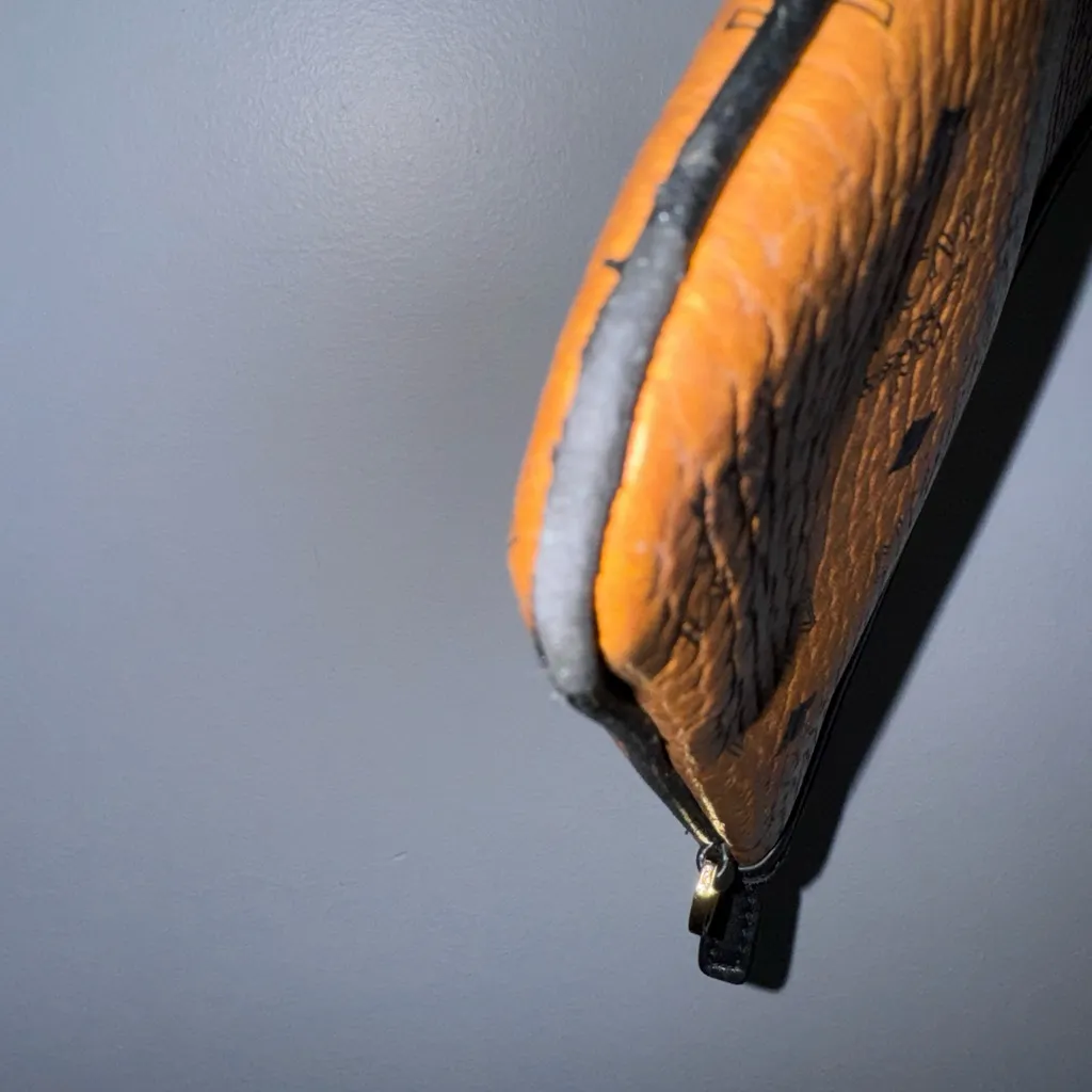 MCM Pouchette Wristlet Clutch Bag Purse Pouch ‎ 10x8” Brown See Photos J - Image 7