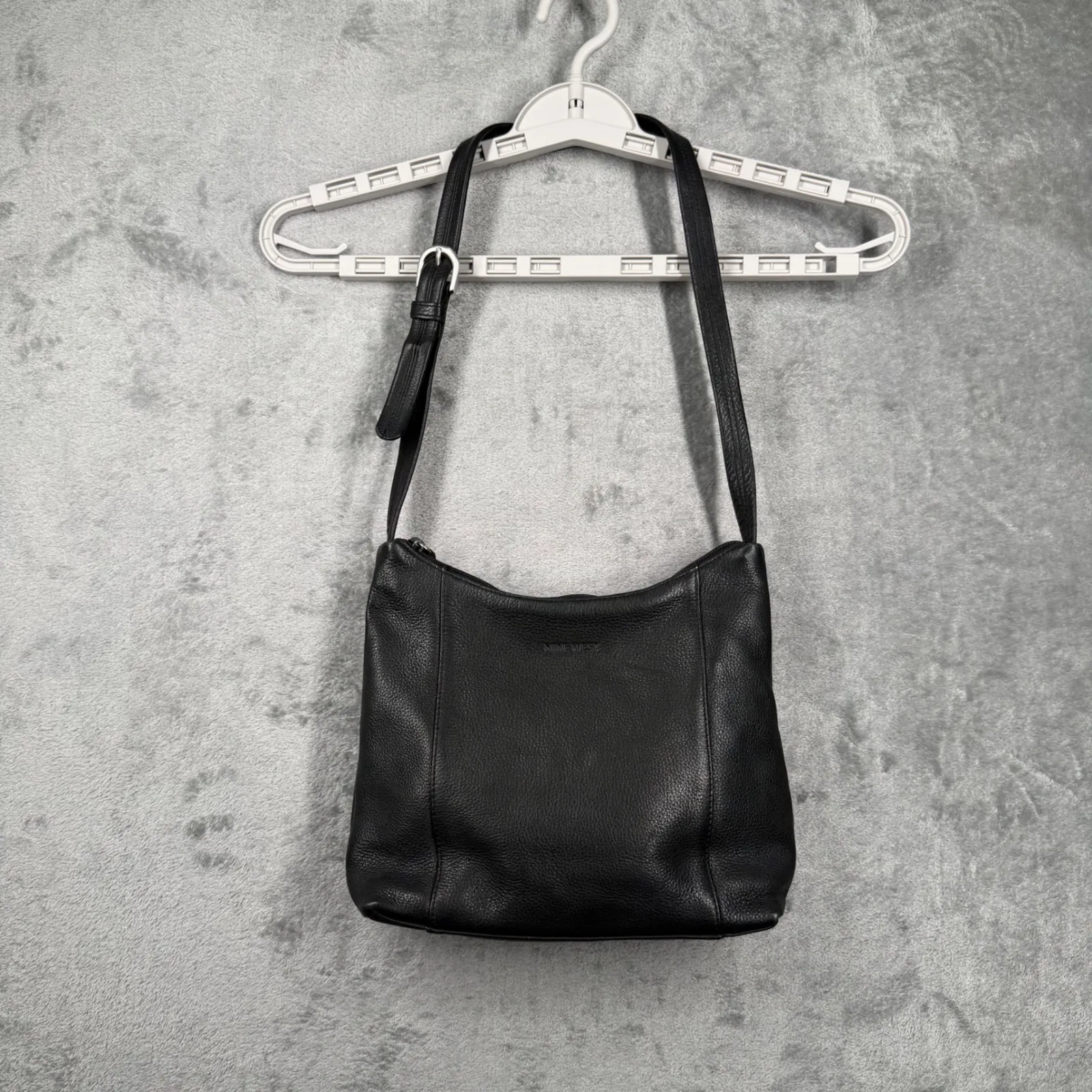 Nine West Black Shoulder Bag Crossbody Boho Indie Sleek Goth Minimalist Coquette - Image 2