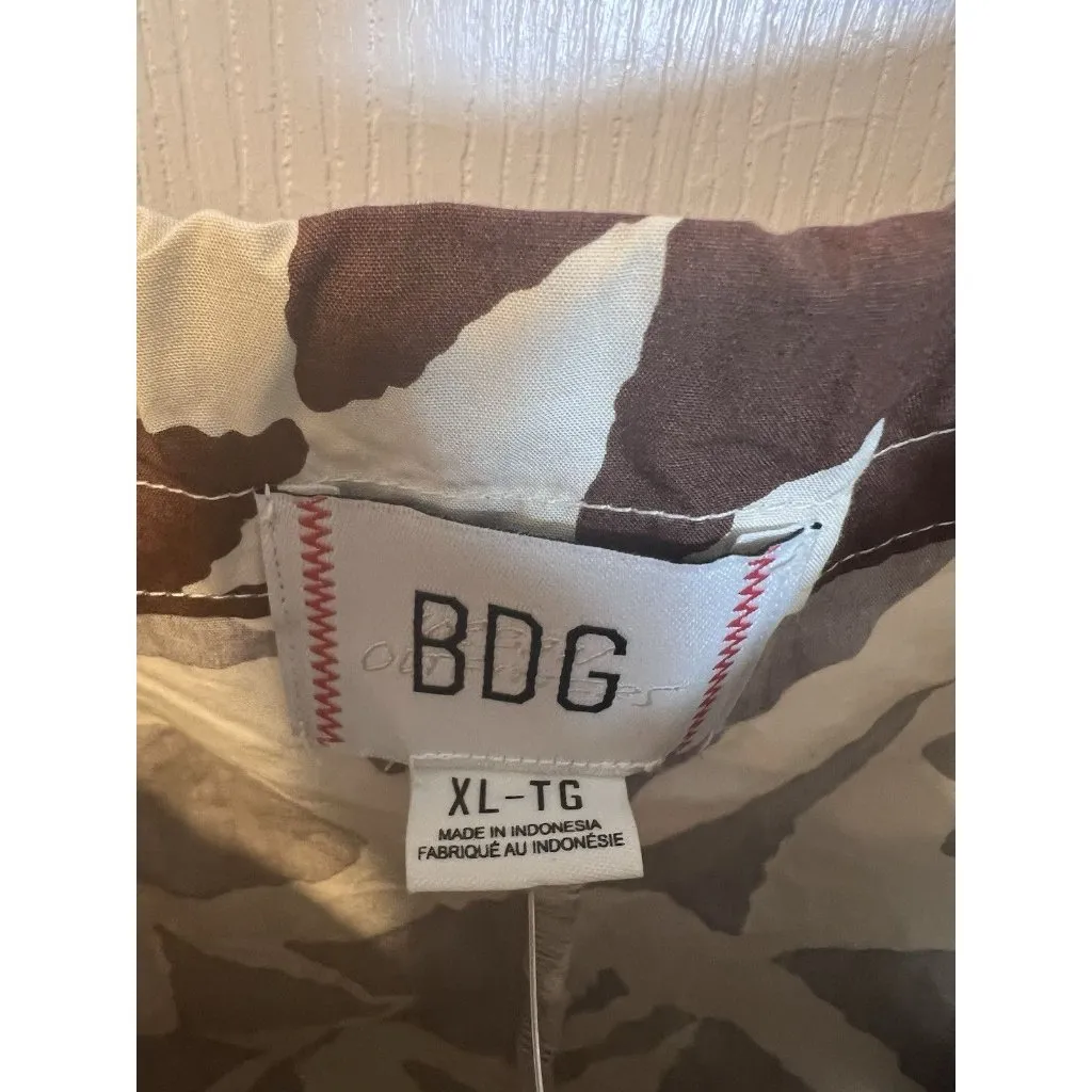 Urban Outfitters BDG Eva Mini Dress XL Brown Tiki Tropical Beach Coastal Neutral - Image 8