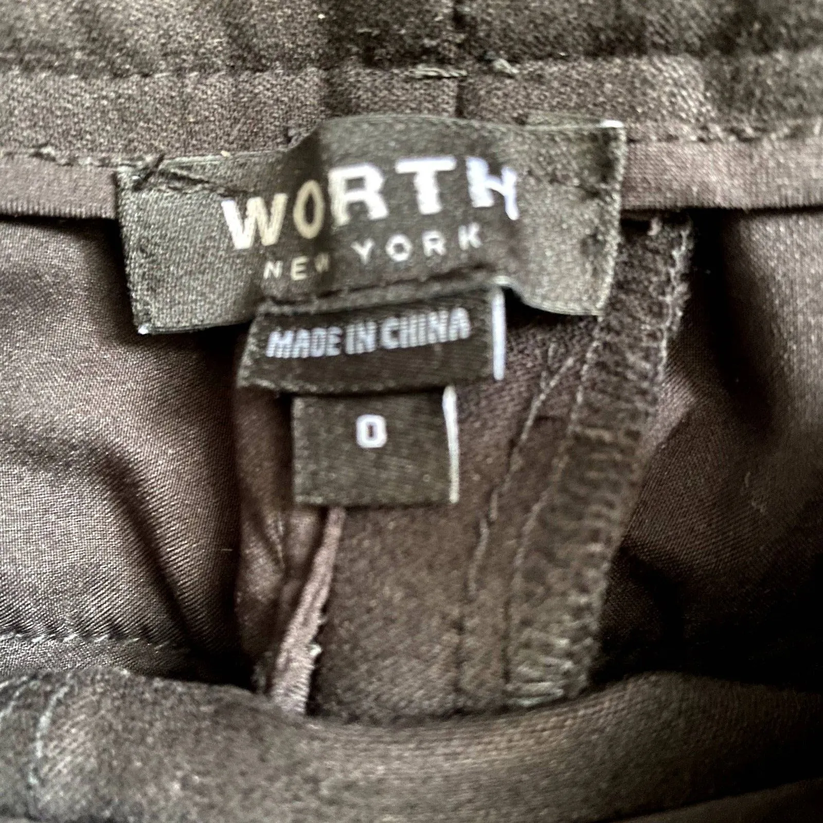 Worth Black Crop Ankle Pants‎ Genuine Leather Tuxedo Stripe Womens Size 0 - Image 5