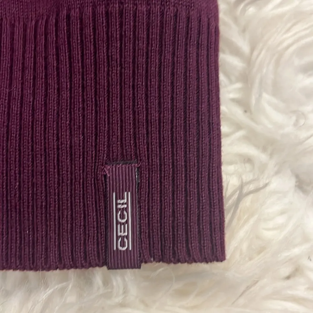 NWT Cecil Germany fine knit cowl neck sweater eggplant purple M - Image 5