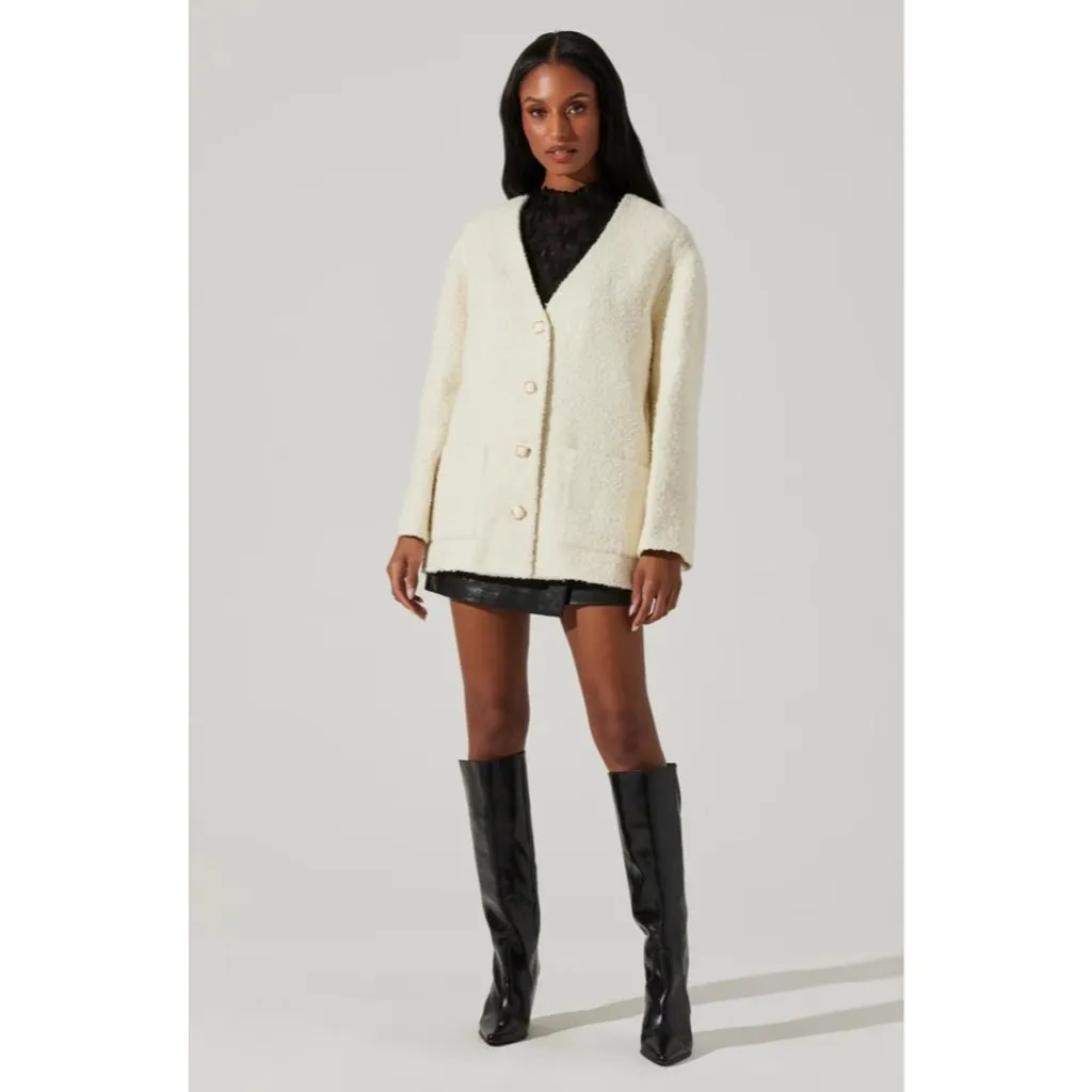 ASTR the Label Maidy Coat in Cream Small New Womens Blazer Jacket - Image 12