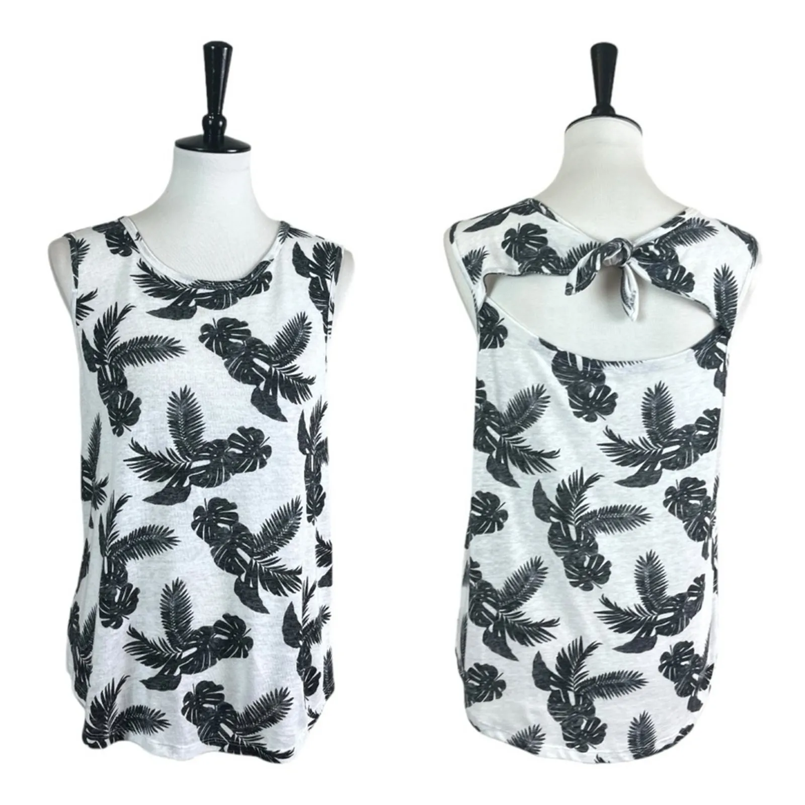 Old Navy Women’s Bundle of 4 Tank Tops Tie Back Palm Print Hot Pink Size Medium - Image 4