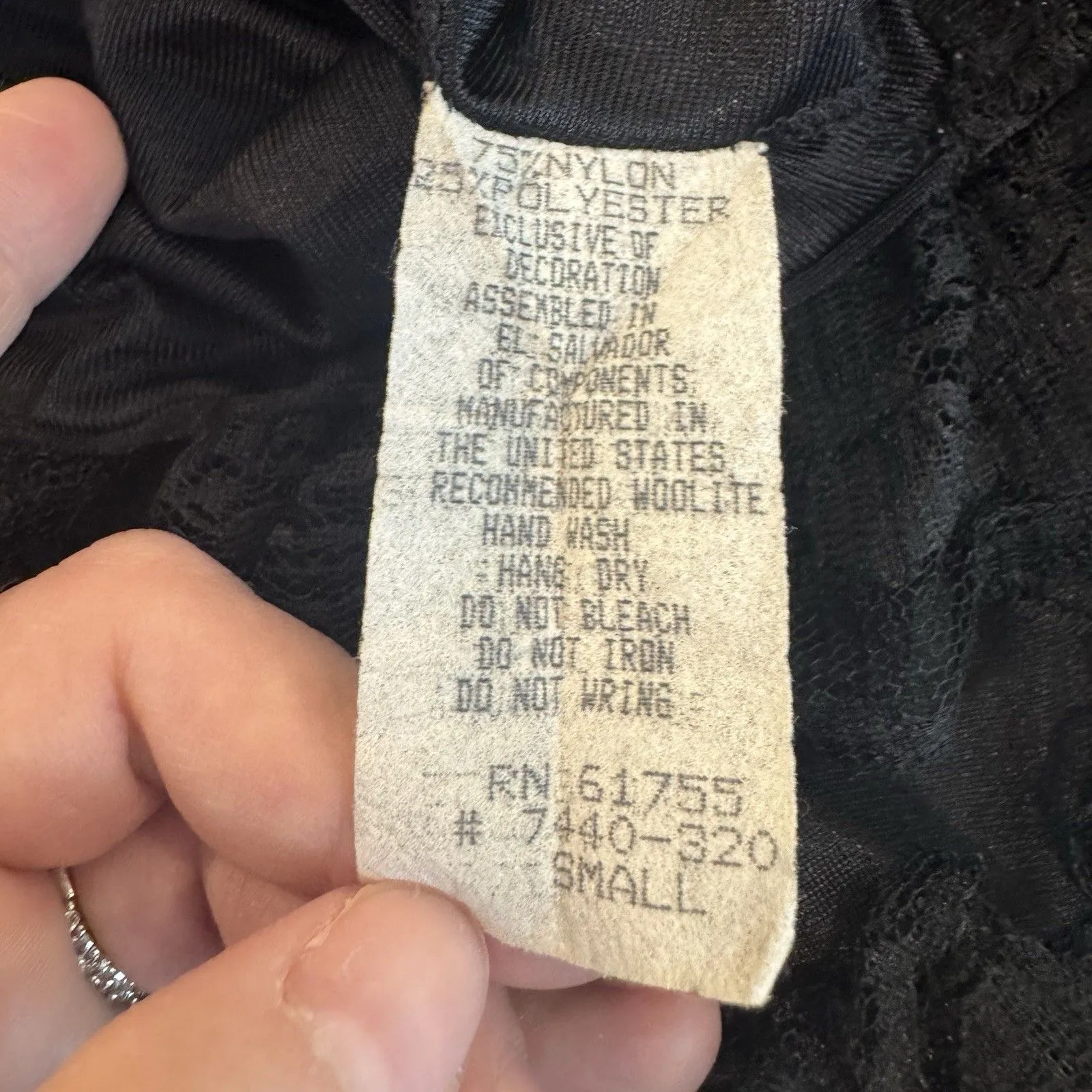 Vintage Y2K Lace Babydoll Cami Top S Black Bow Whimsigoth Coquette Fairy Grunge - Image 7