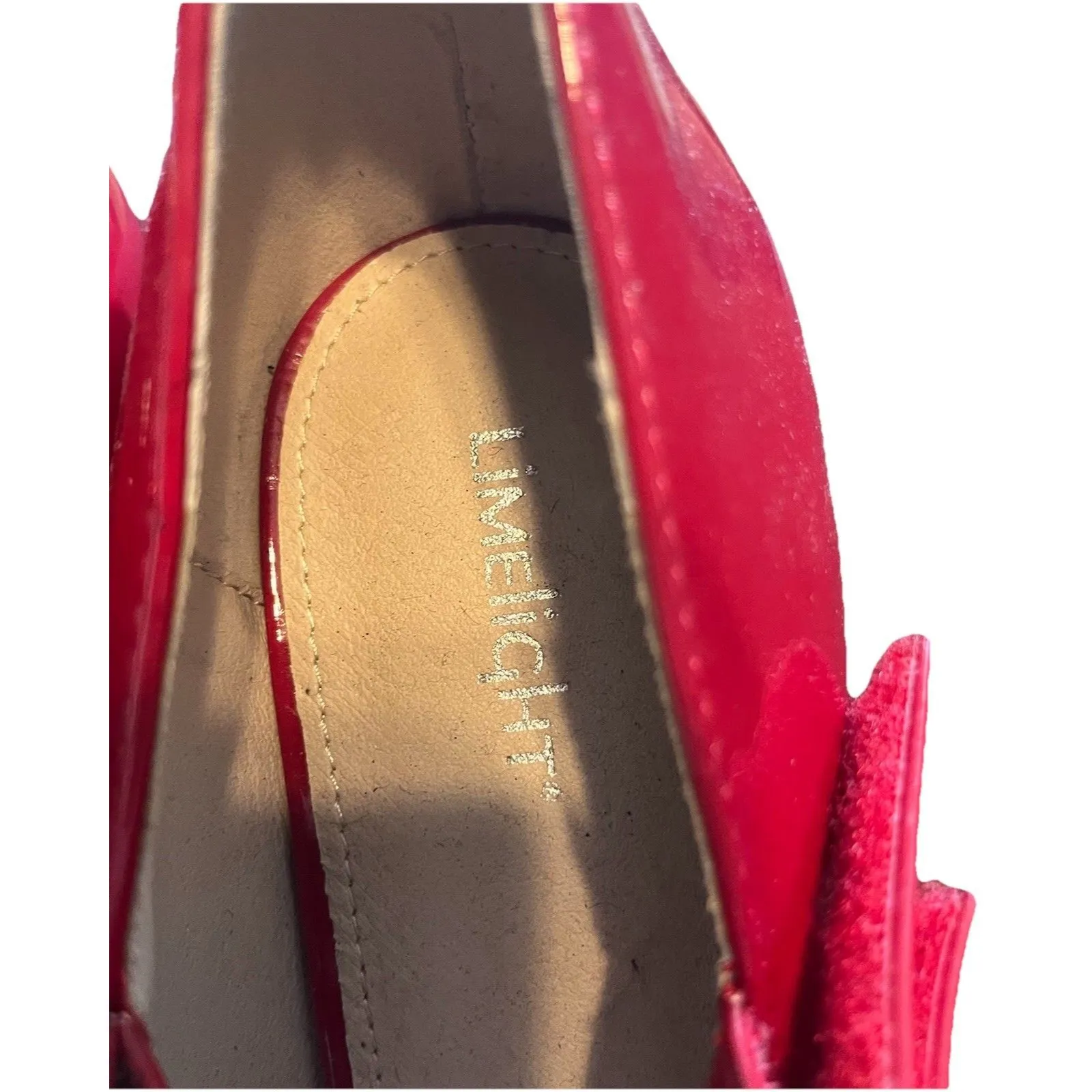 Limelight Womens Lola Chunky Platform Sandal High Heels Patent Red Dress Shoe 10 - Image 5