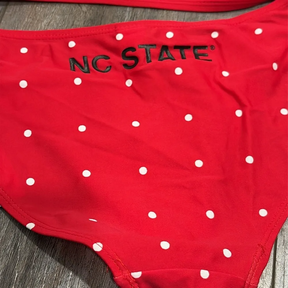 NC State University Bikini Polka Dot Red & White Medium NEW - Image 2