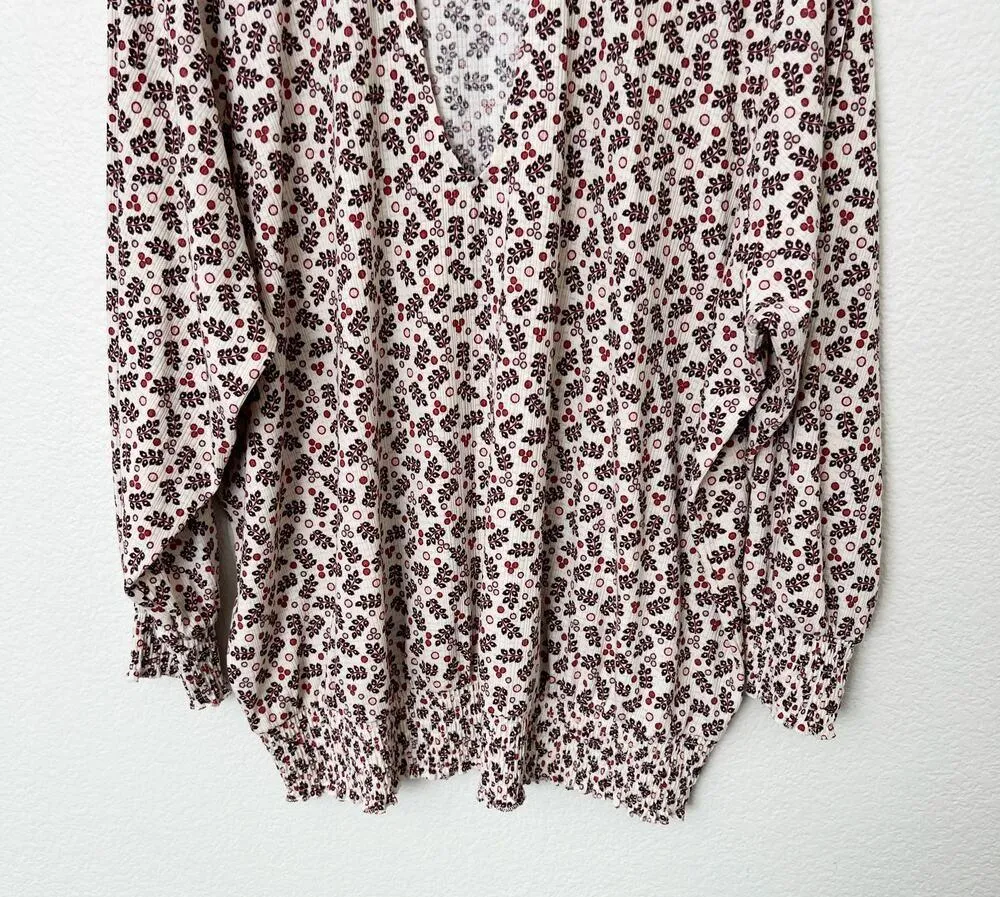 [Torrid] Floral Print Chocker Neck Textured Jersey Knit Smocked Hem Blouse Sz 2X - Image 10