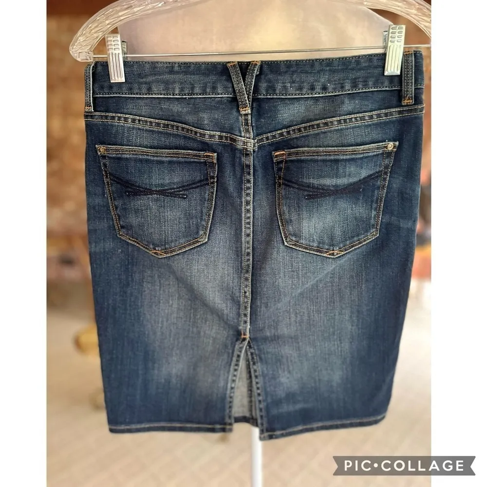 Gap Vintage Dark Wash Blue Denim Pencil Skirt 25/0 - Image 7