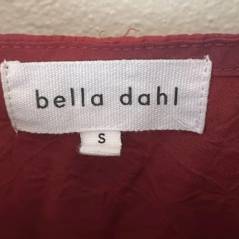 Bella Dahl V-Neck Tencel Plaid Slip Midi Dress in Burgundy Red | Size Small - Image 4