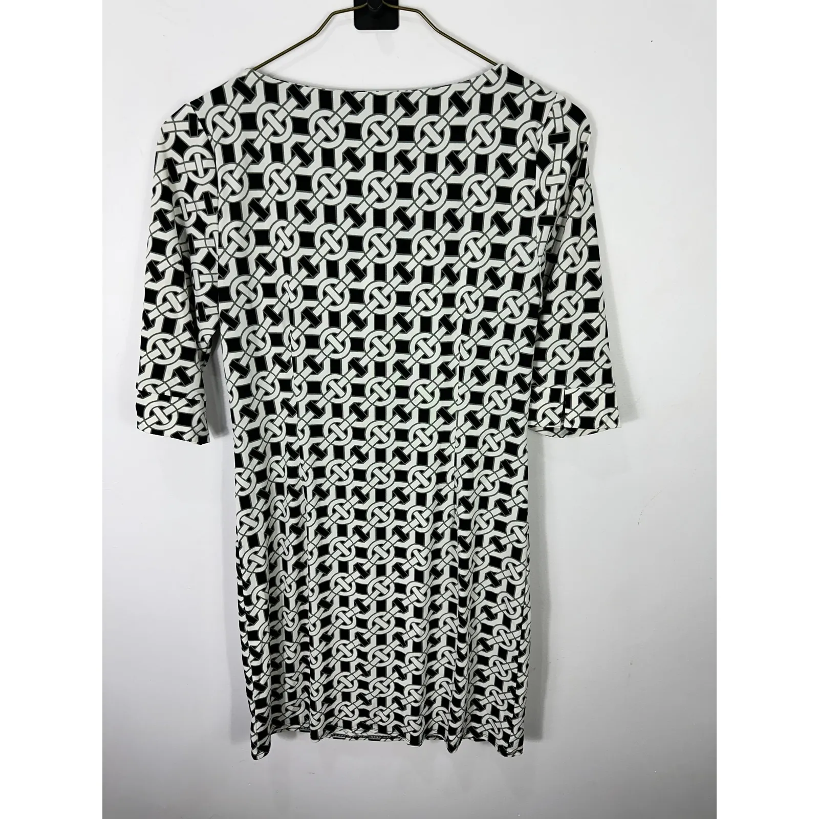 Laundry Shelli Segal Chain Print Sheath Dress Womens 2 Office Mod Preppy Retro - Image 4