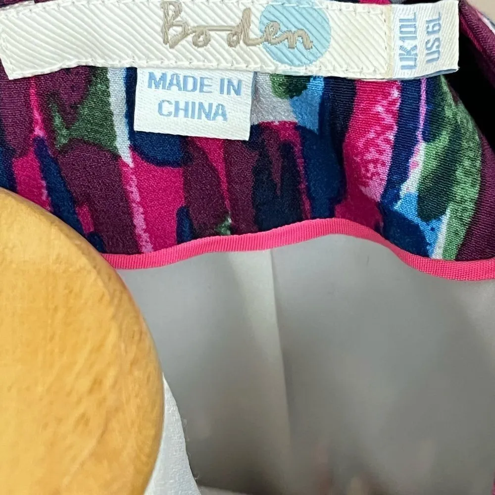 Boden Beaufort Watercolor Shift Dress Pink Navy 6L Pink Size undefined - Image 8