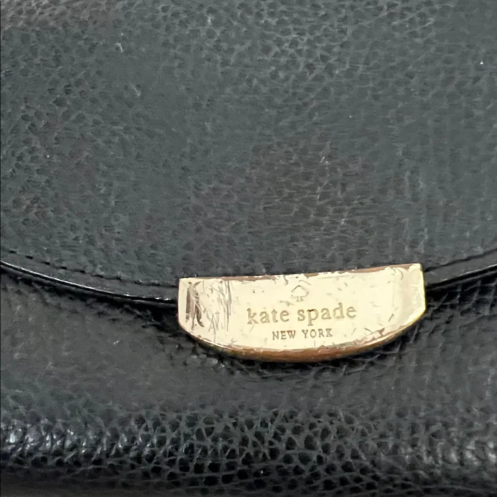 Kate Spade Black Wallet pebbled wallet with Gold Accent - Image 3