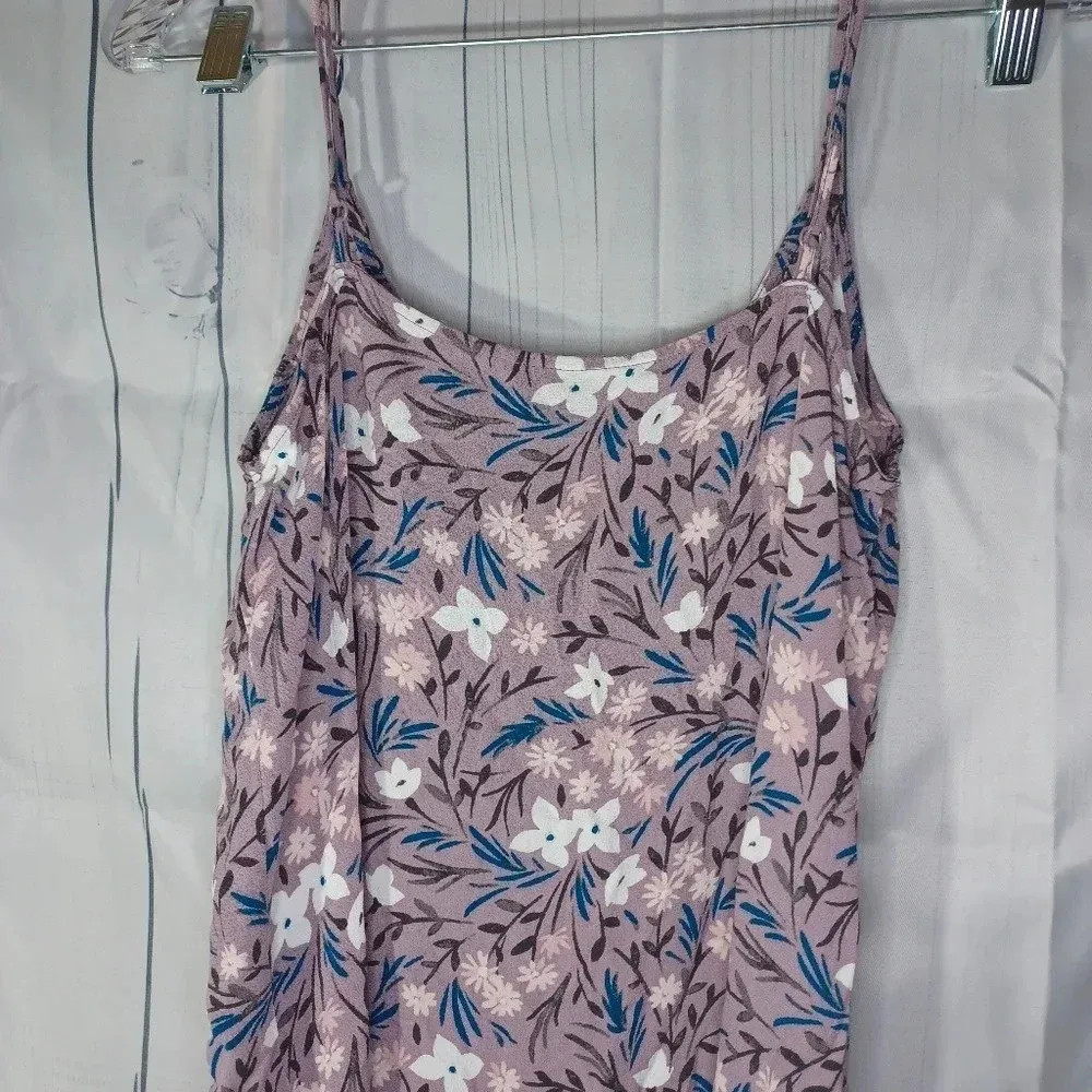 Aeropostale mini purple floral spaghetti strap 90's Y2K dress - Image 6