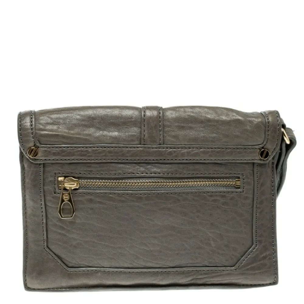 Tory Burch Grey Leather Envelope Clutch - Image 4
