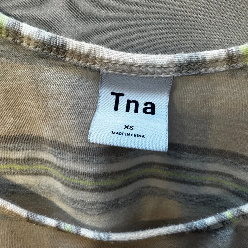 TNA striped tank size XS EUC! Green - Image 4