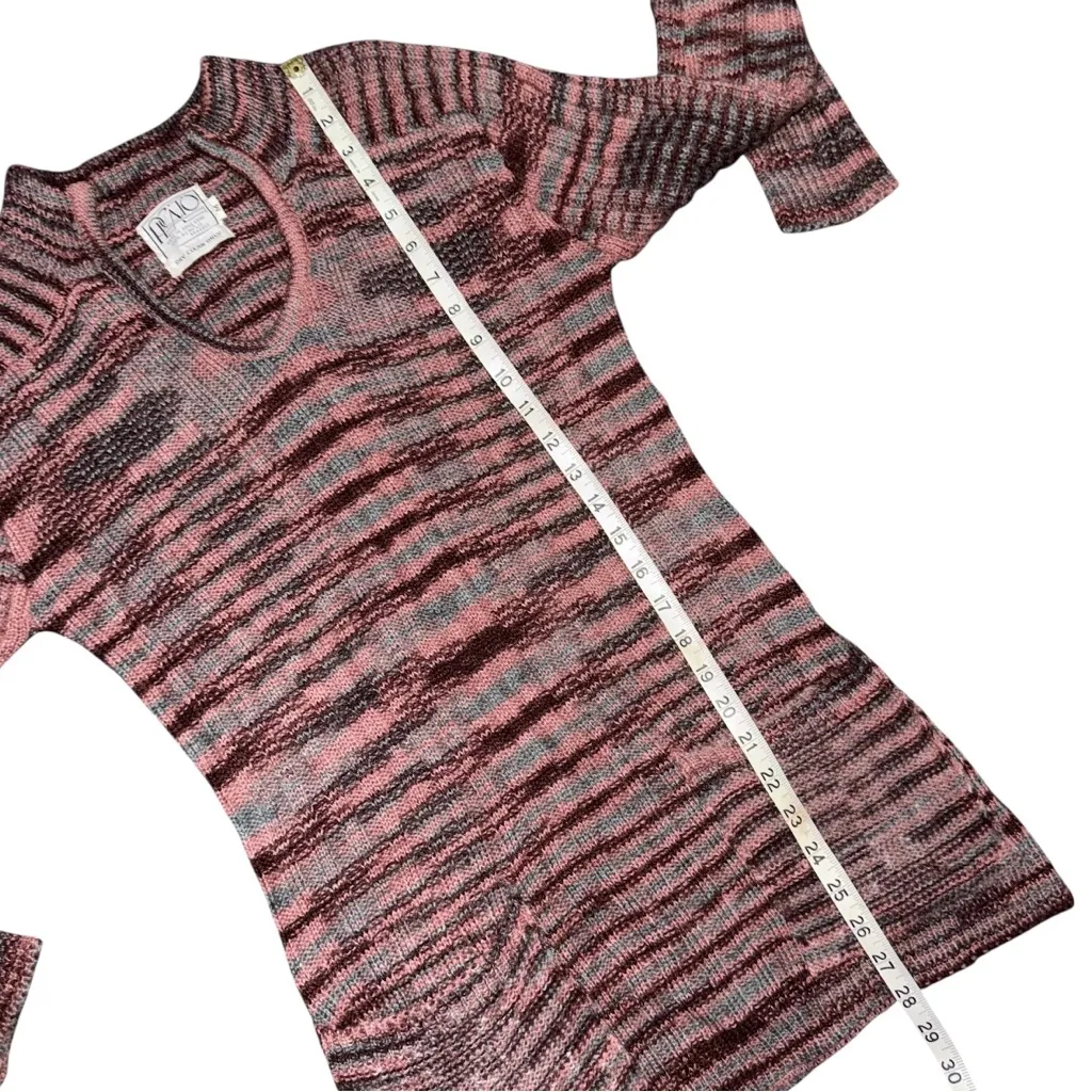 Vintage 70s PICATO Knit Sweater Tunic Women’s M Pink Gray Striped Long Sleeve Size M - Image 7