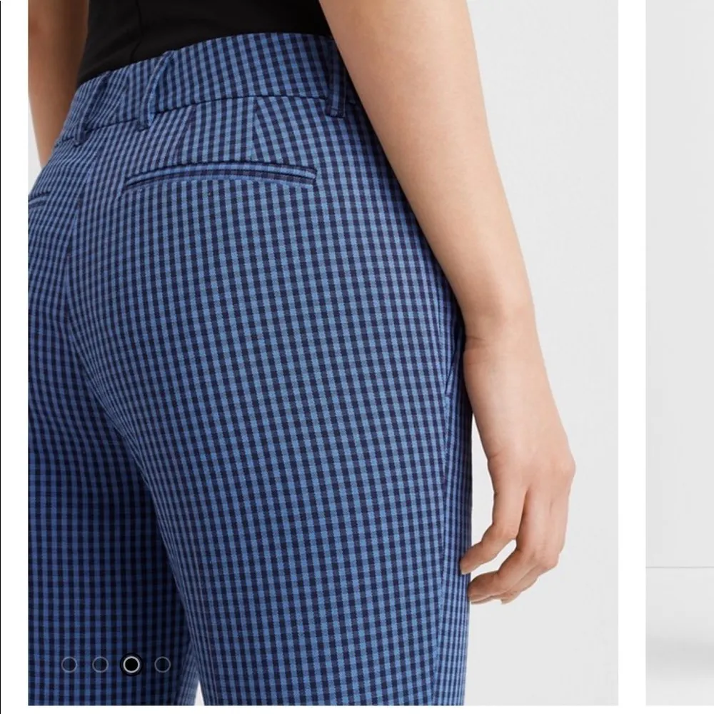 Club Monaco Patterned Blue Black Matie Ankle Cropped Work Pants Size 0 NWT - Image 2