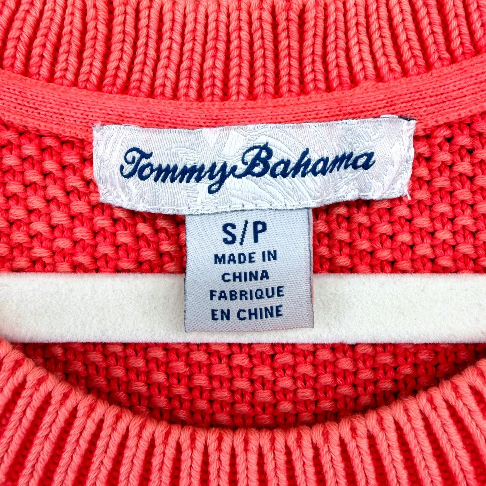 Tommy Bahama Belle Haven Coral Seed Knit Sleeveless Sweater Tank Top Small - Image 3