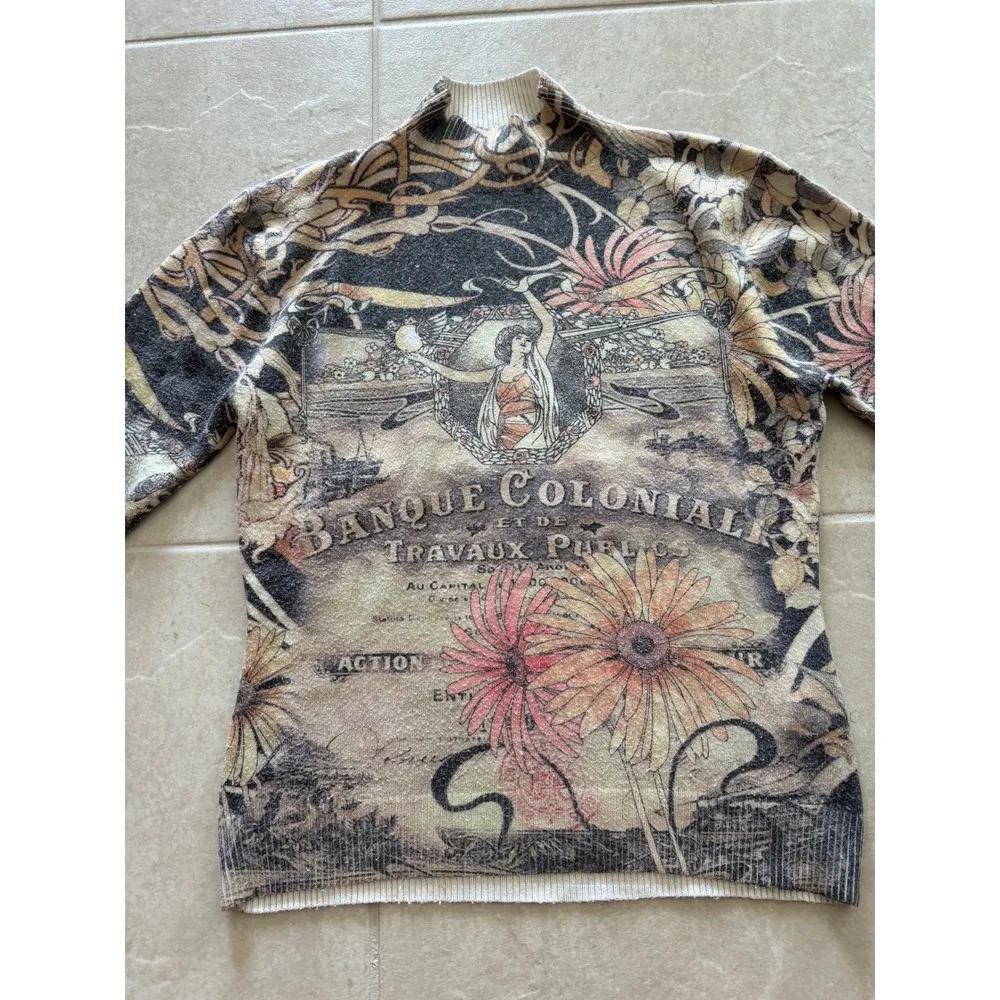 Etoile du Monde Sweater Womens Size Medium Vintage Banque Colonial Old Money Vtg Brown - Image 4