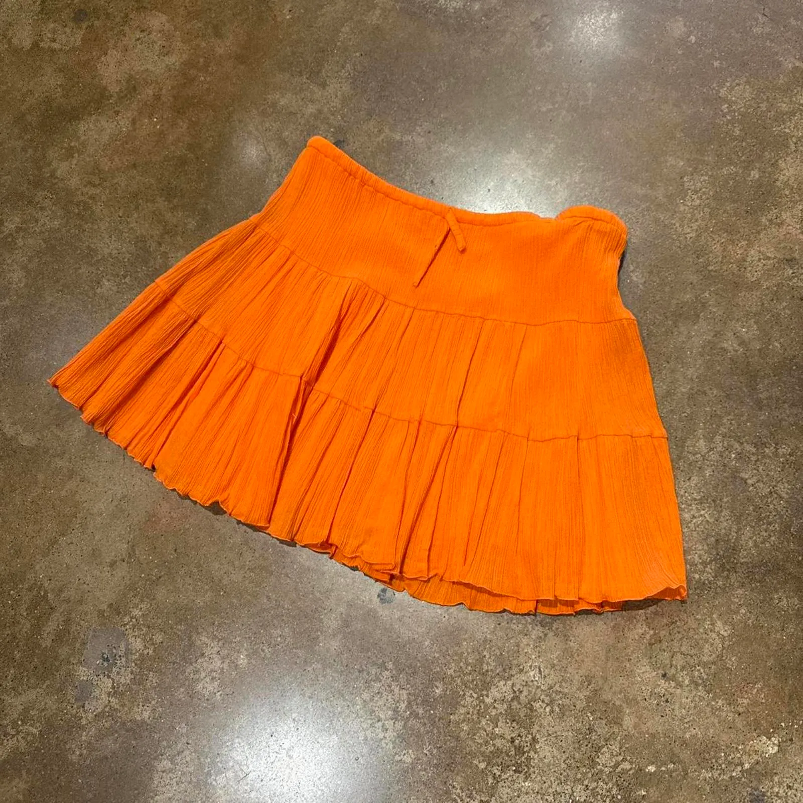 Y2K Orange Ruffle Mini Skirt Size L - Image 2