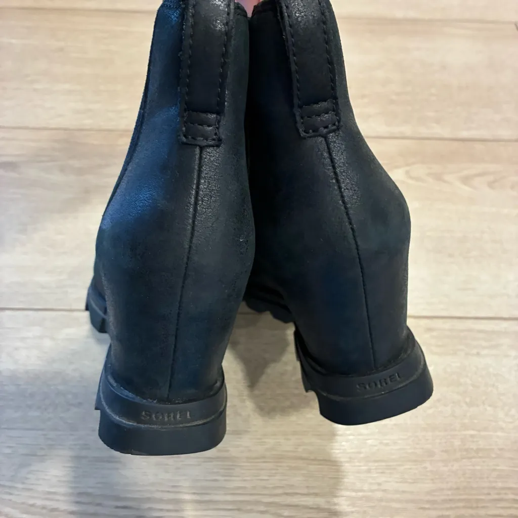Sorel Women’s Joan of Arctic Wedge Ankle Booties Leather Black Size 7.5 Wide - Image 8