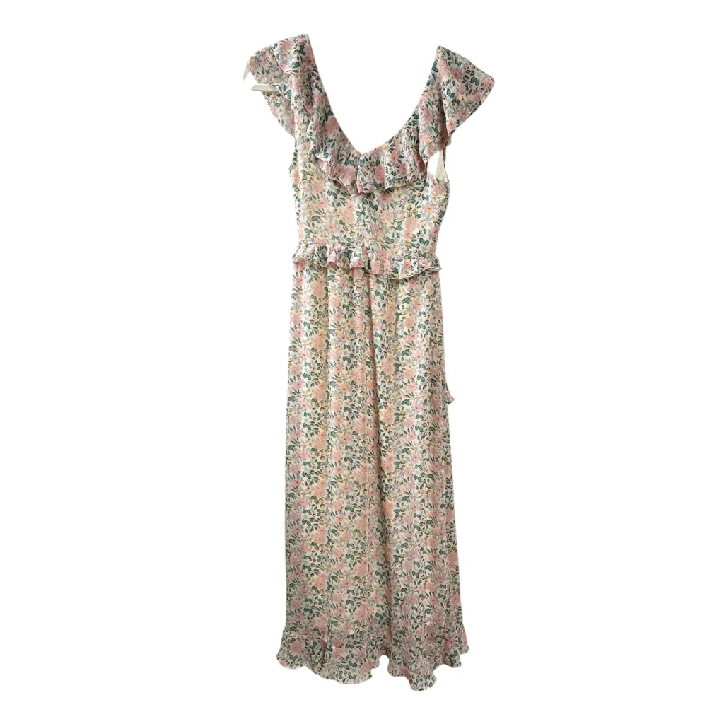 ASTR The Label Tempest Ruffle Floral Maxi Dress in Off White X-Small Cottagecore - Image 4