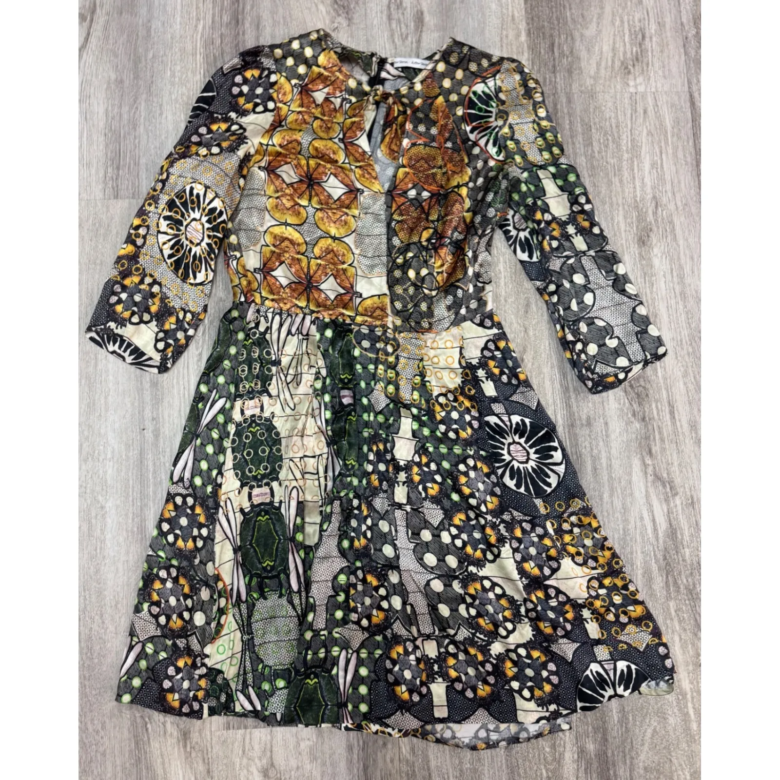 & Other Stories Dress Size 8‎ Tie Neck Unique Floral Print - Image 7