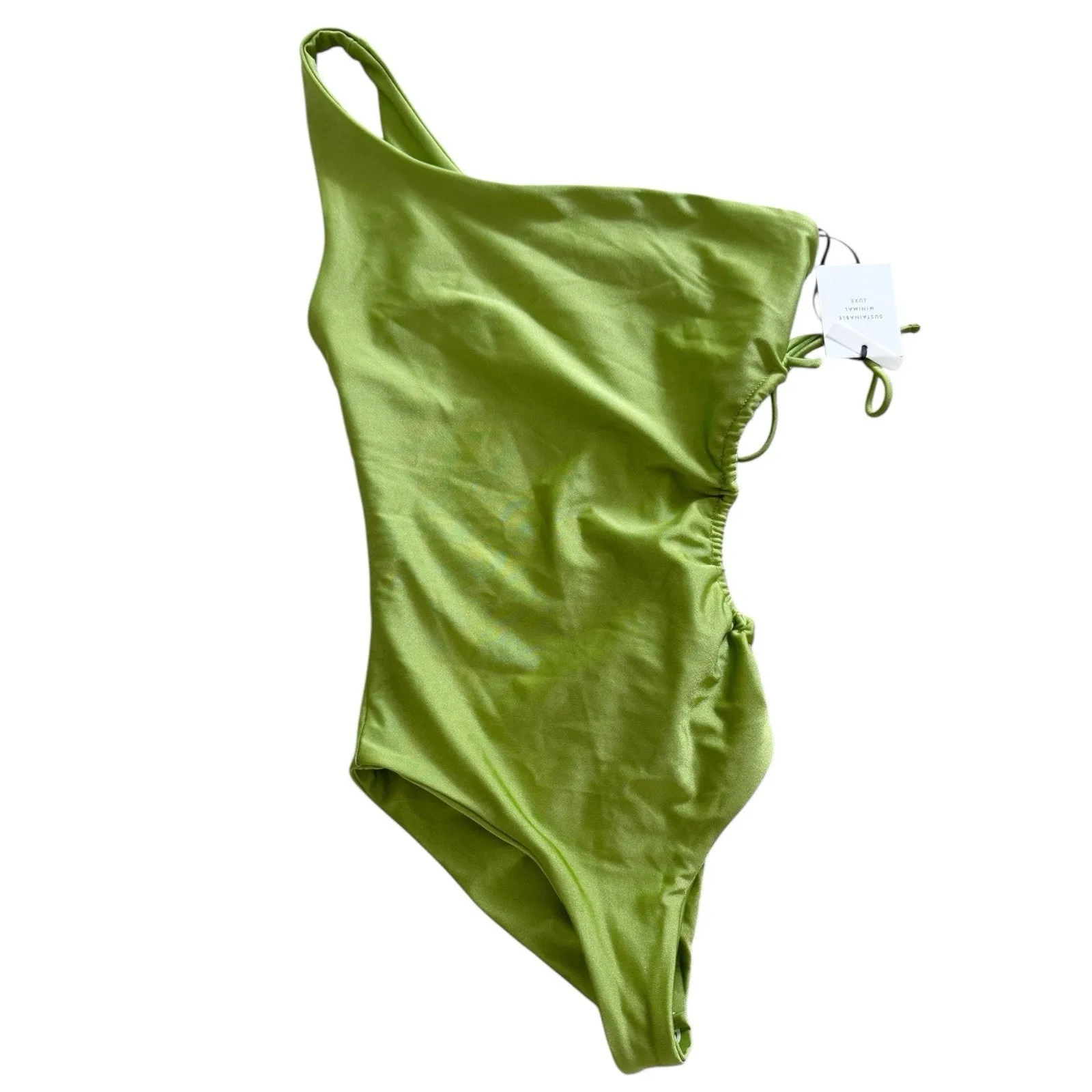 NWT Jade Swim Sena Green One Shoulder Cutout Monokini 1 Piece Swimsuit Size XS - Image 3