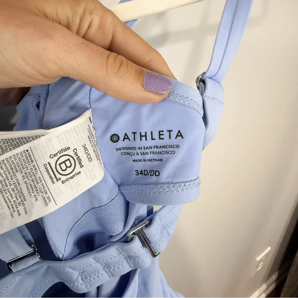Athleta Tankini Top | 34D/DD | Cerulea Blue | Square Neck | EUC - Image 6