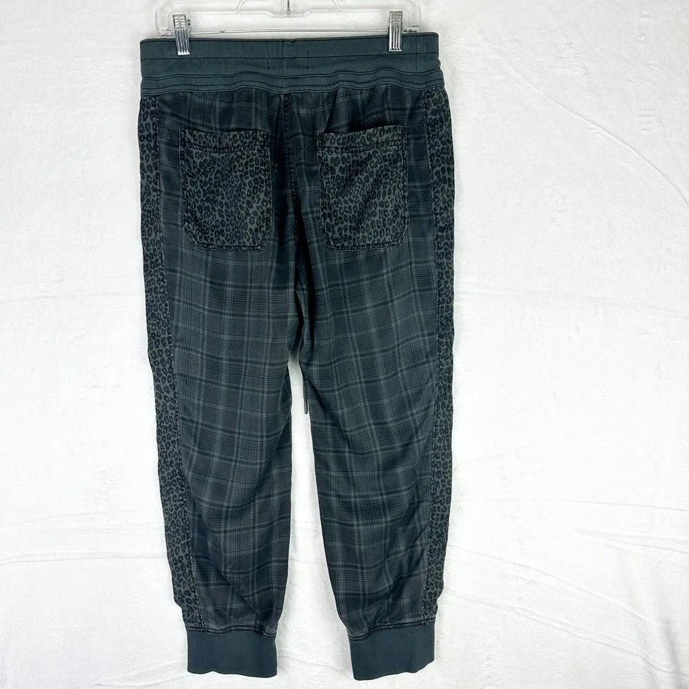 Anthropologie Nomad Joggers Size Small Petite Gray Plaid Leopard Tencel Lyocell - Image 2