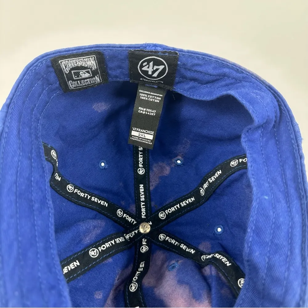 47 Texas Rangers Custom Bleach Splatter Dad Hat OS Baseball - Image 8