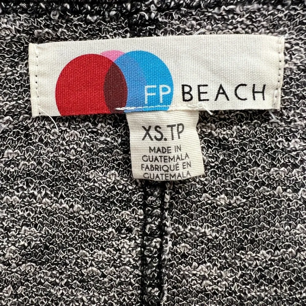 Free People Beach Nani Marled Knit Sweater XS Heather Gray Rolled Sleeve Slouchy - Image 6