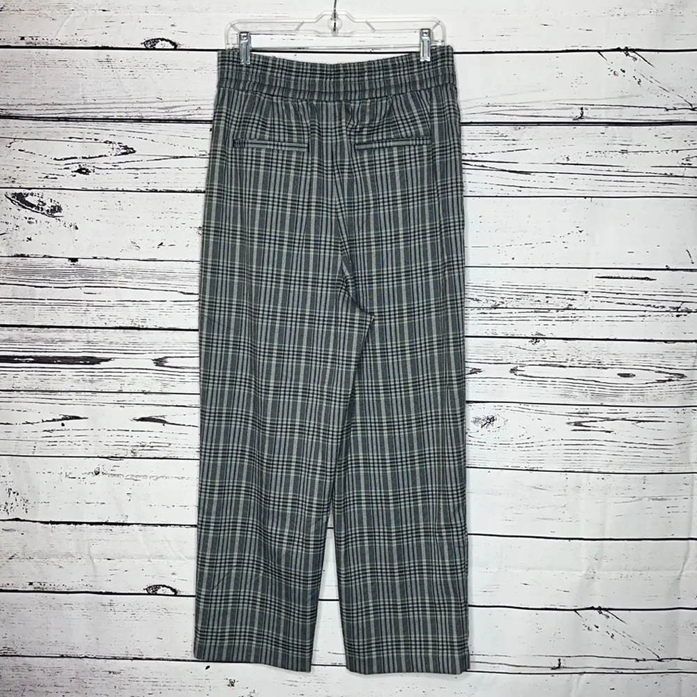 Urban Outfitters NWT Size L Black & Blue Plaid High Rise Crop Trouser Pants - Image 3
