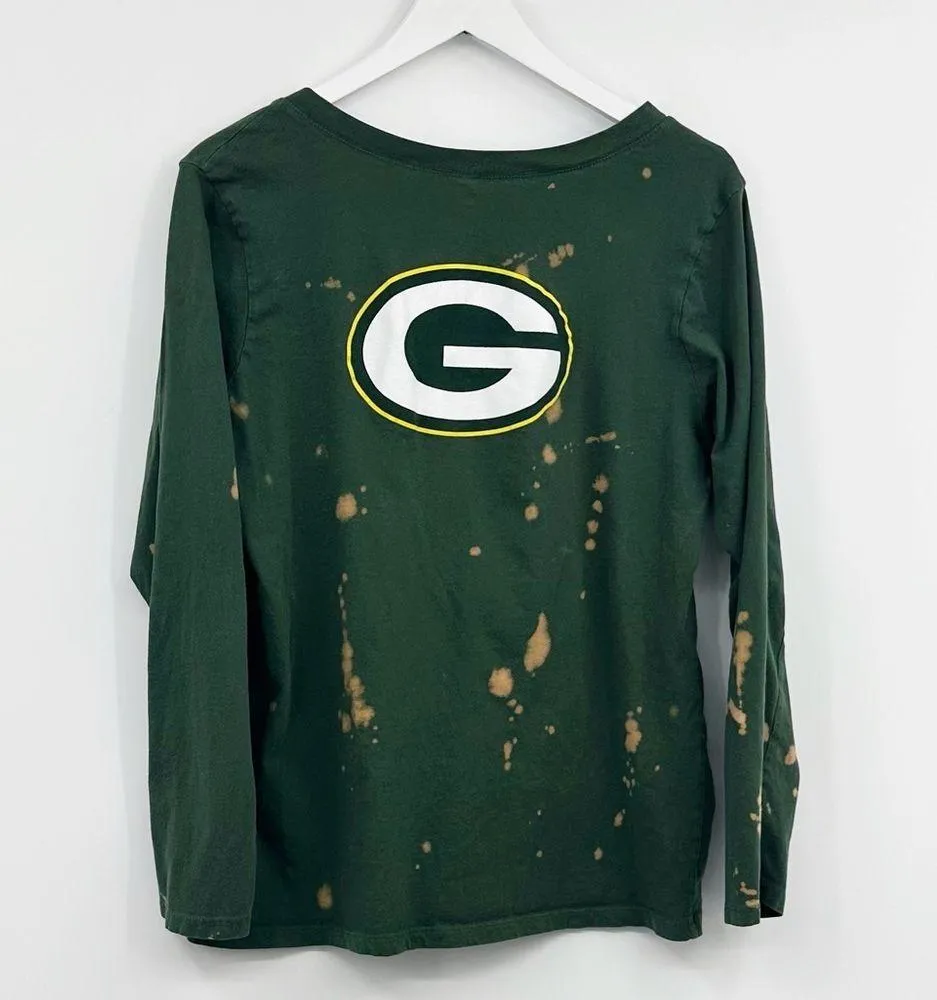 Junk Food Clothing Green Bay Packers Bleach Dyed Long Sleeve Shirt Size XL - Image 6