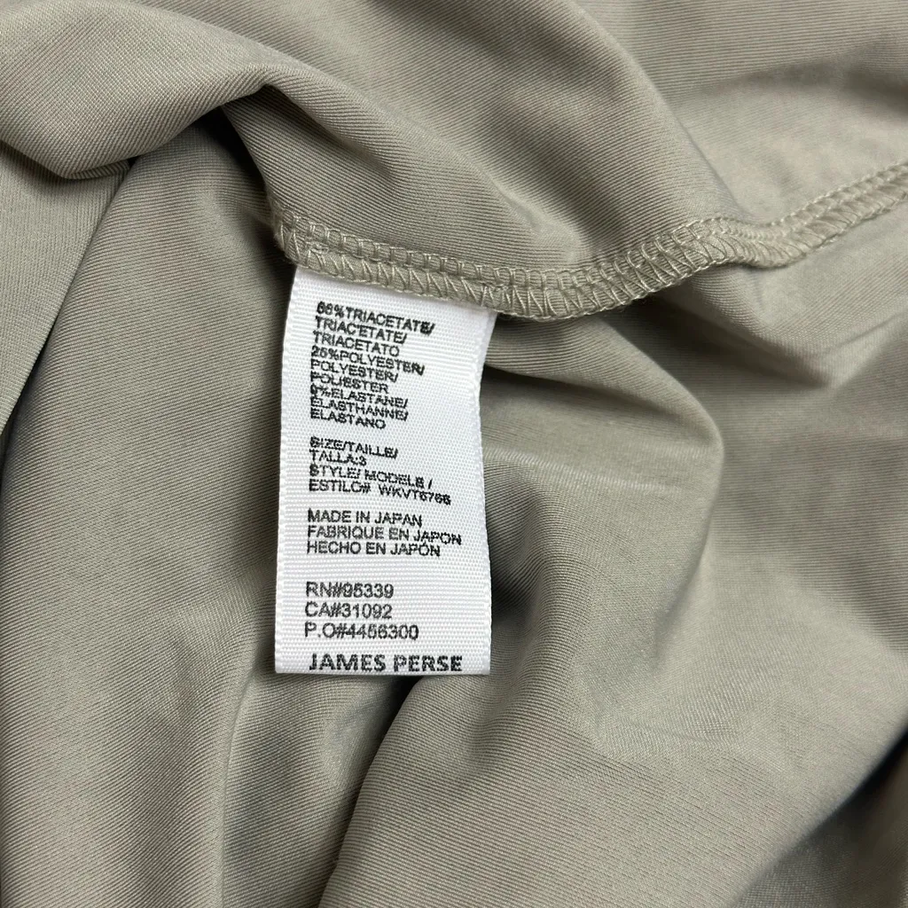 James Perse Los Angeles Classic Gray Stretch Velvet Ruched Midi Dress Size 3 - Image 9