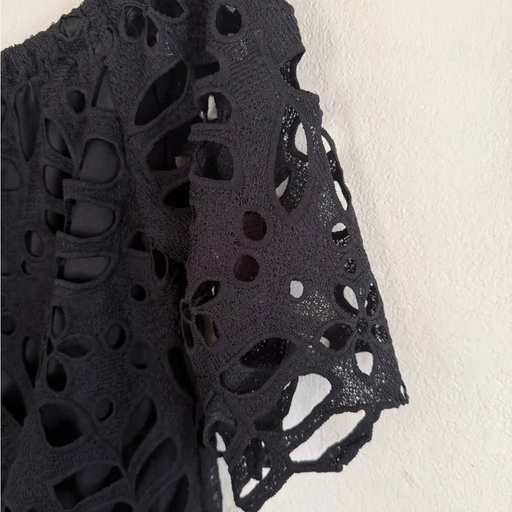 Pretty Garden Elegant Black Lace Mini Dress size Large - Image 6