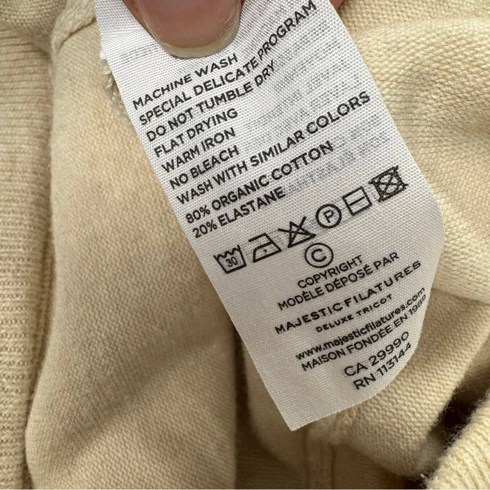 Majestic Filatures Tan Organic Cotton Pull On Shorts Womens XS Casual Beach - Image 4