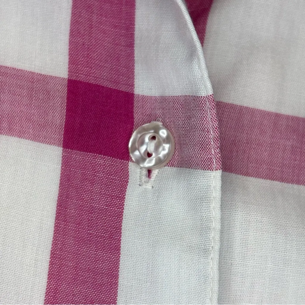 VINTAGE LINNAY Women’s Pink & White Gingham Button Down Shirt Like New Size 8 - Image 10