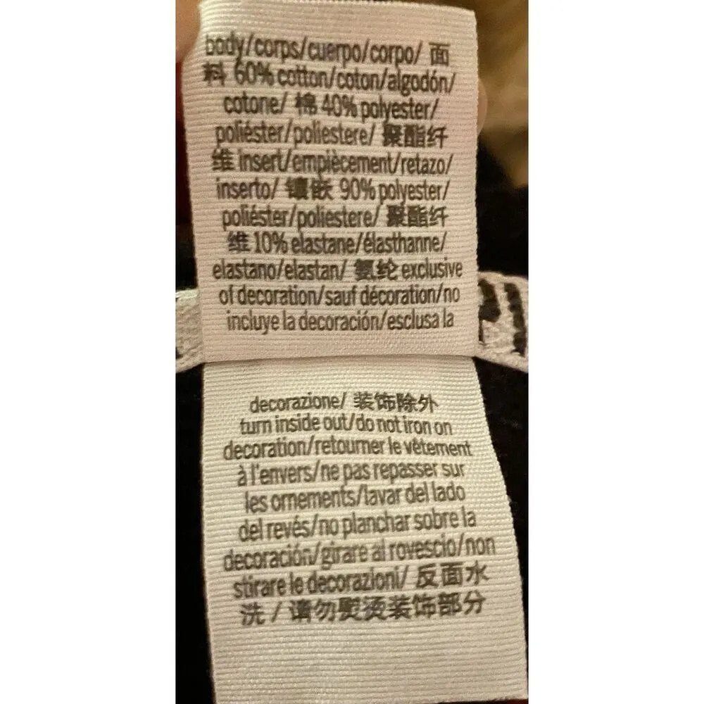 VICTORIA'S SECRET PINK CROPPED HOODIE VELVET LOGO LONG SLEEVE BLACK SZ S - Image 7