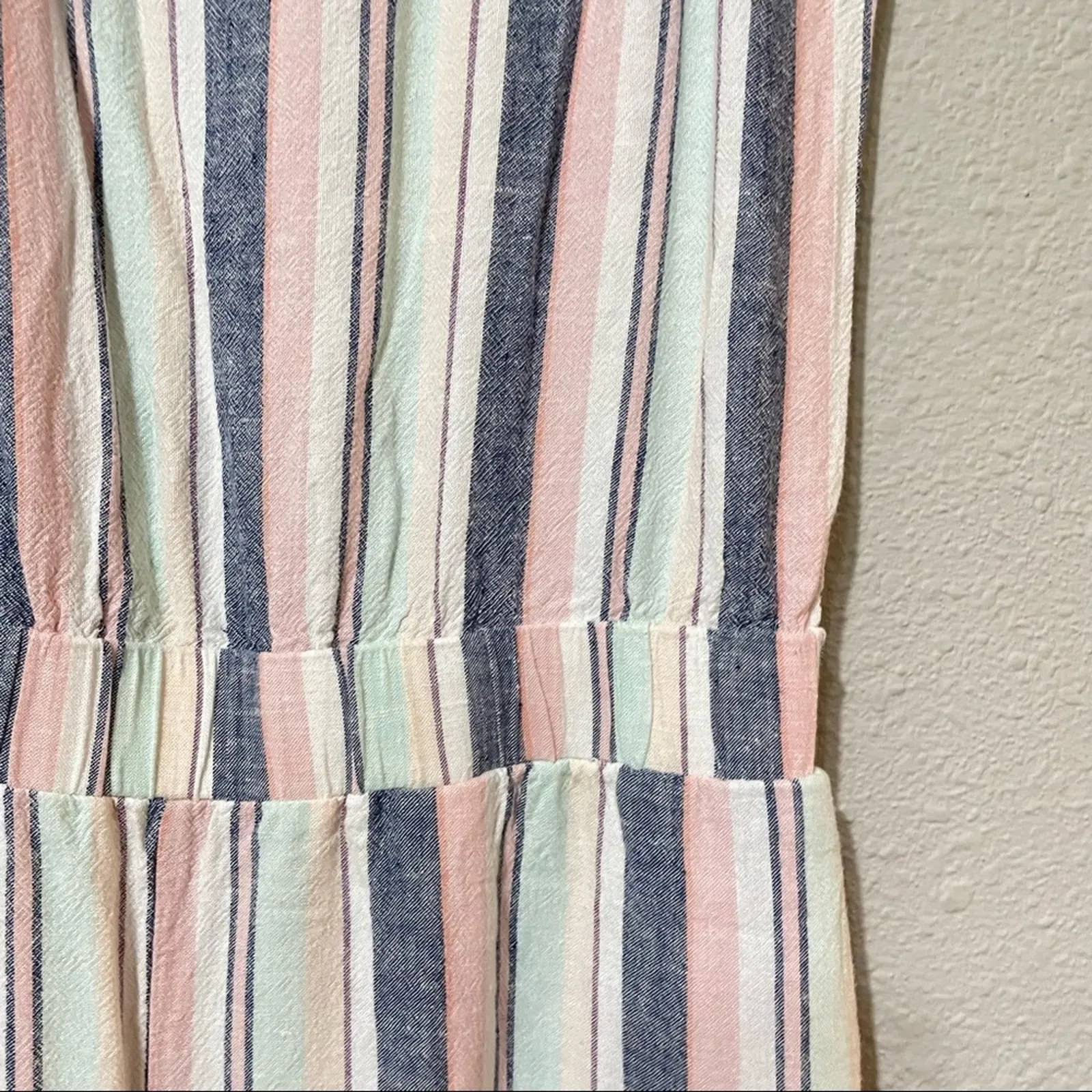 Cloth & Stone Pink & Grey Striped Sleeveless Wide Leg Jumpsuit S - Image 5