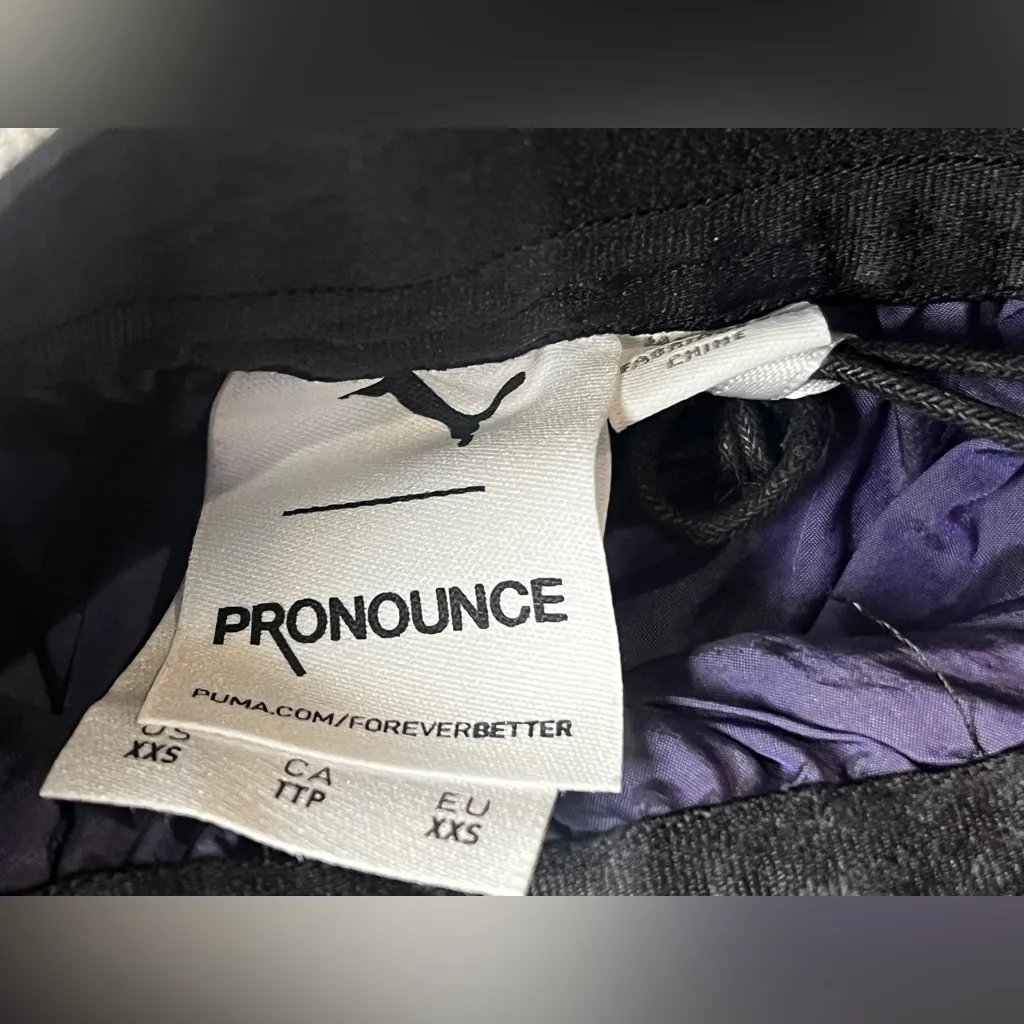 Puma Pronounce High Waisted Athletic Pants Relaxed Fit Size XXS Purple - Image 6