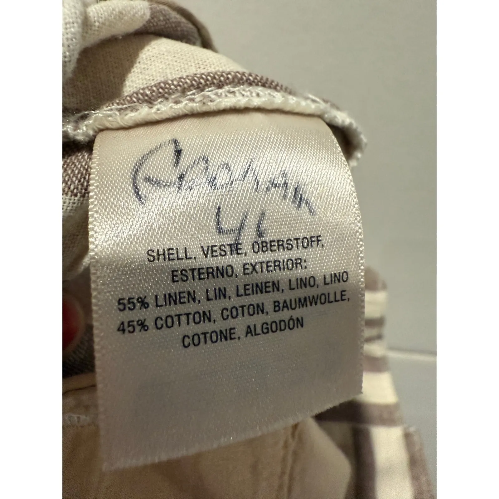 By Anthropologie Striped Linen Blend High Waisted Belted Pants Sz 6 Cream Brown - Image 7