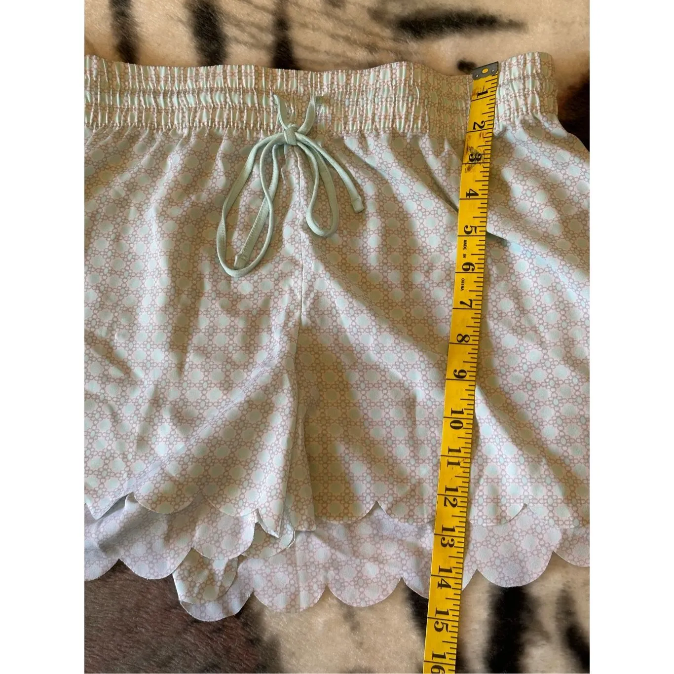 448. 5/$25 Gillian & O’Malley XL scalloped tie front pajama lounge shorts Blue - Image 2