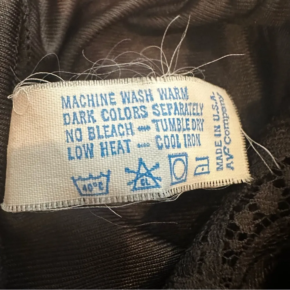 Vanity Fair Vintage 70s Half Slip Women's Medium Black Lace Goth Grunge Retro - Image 7