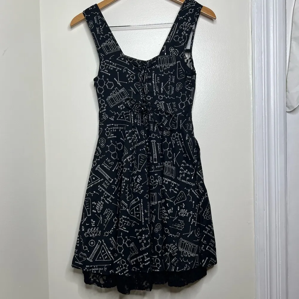 Hot Topic Science Chemistry Fit and Flare Dress Woman’s size Small Lace Up Back - Image 4