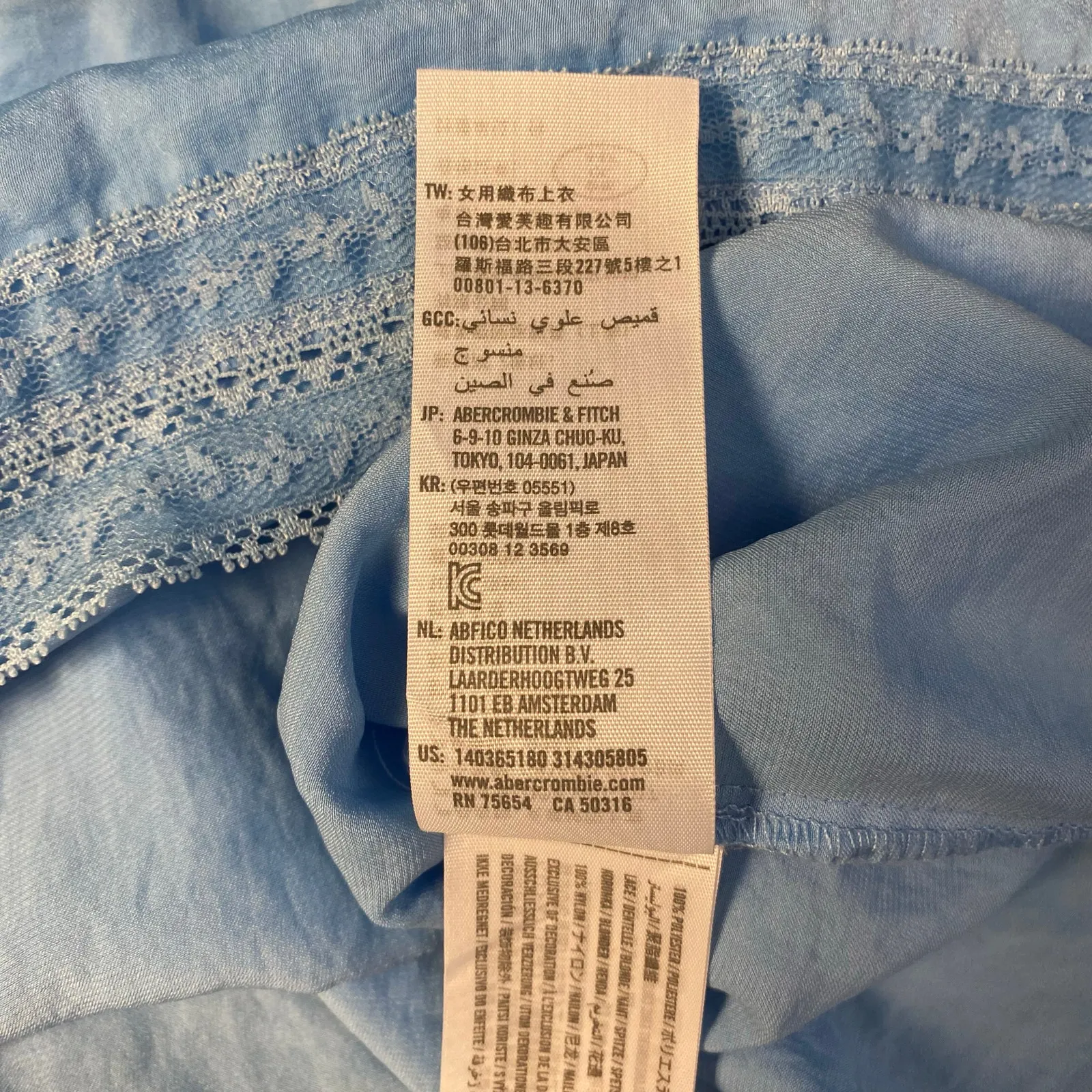 Abercrombie & Fitch Baby Blue Square Neck‎ Lace Cami Womens Size XS Boho - Image 8