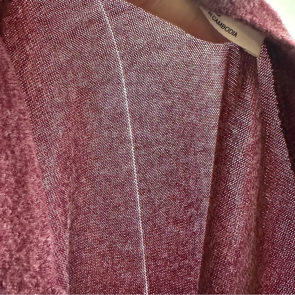 Zenana Burgundy Pullover Top Sweater L Stretchy Drop Shoulder Soft Long Sleeve - Image 7